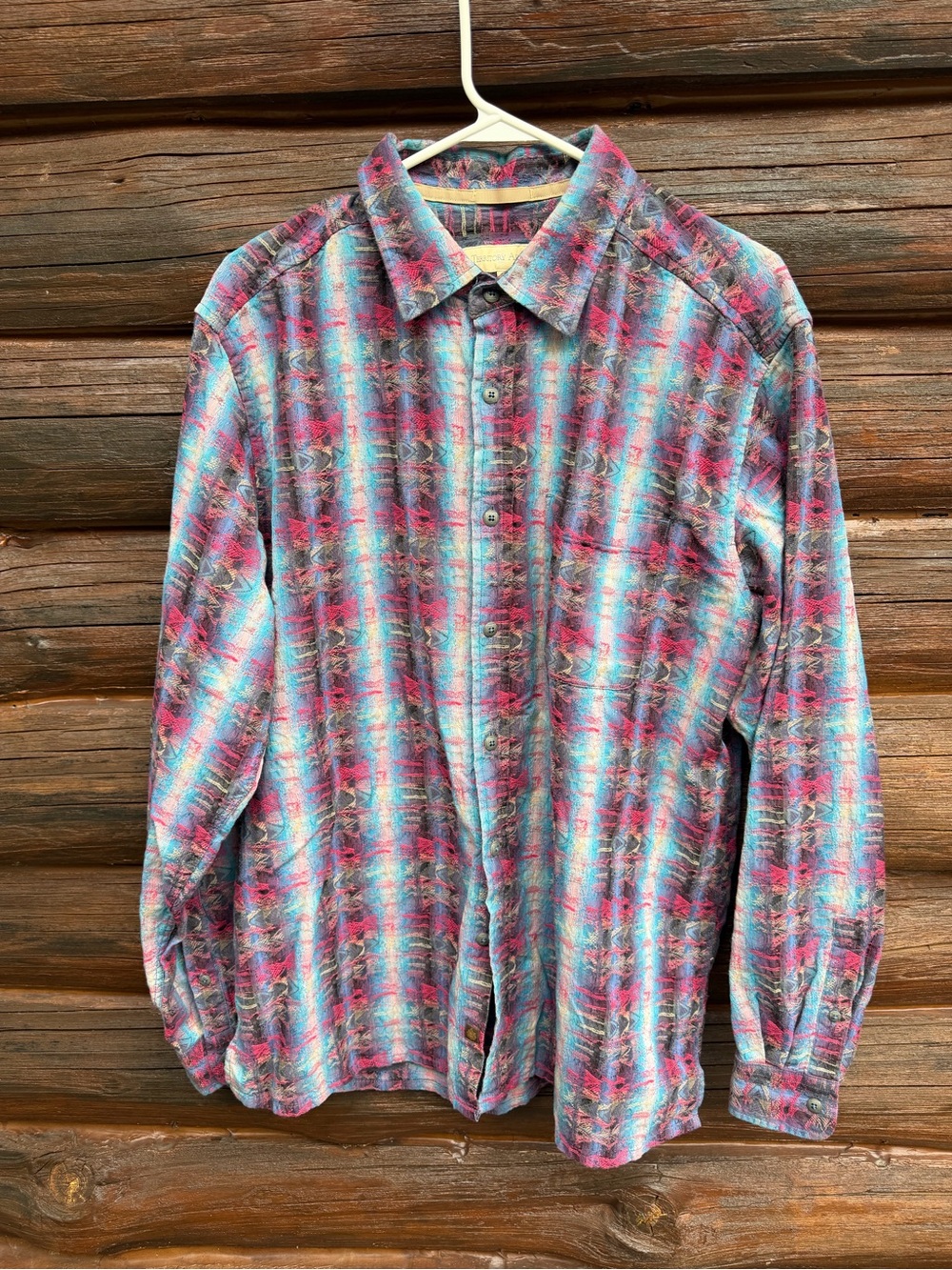 The Territory Ahead Mens L Shirt Long Sleeve Aztec Geometric Textured Vintage